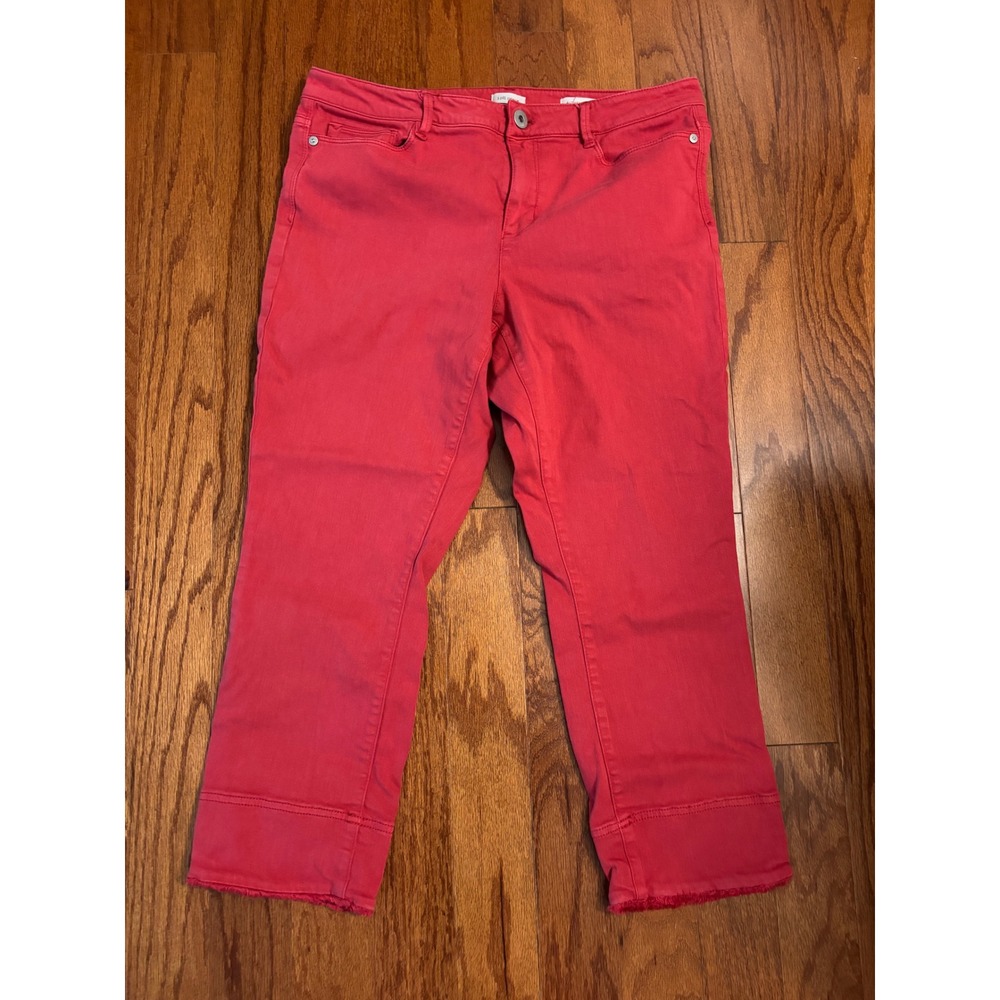 J Jill Denim Pink Authentic Fit Cropped Jeans Size 10